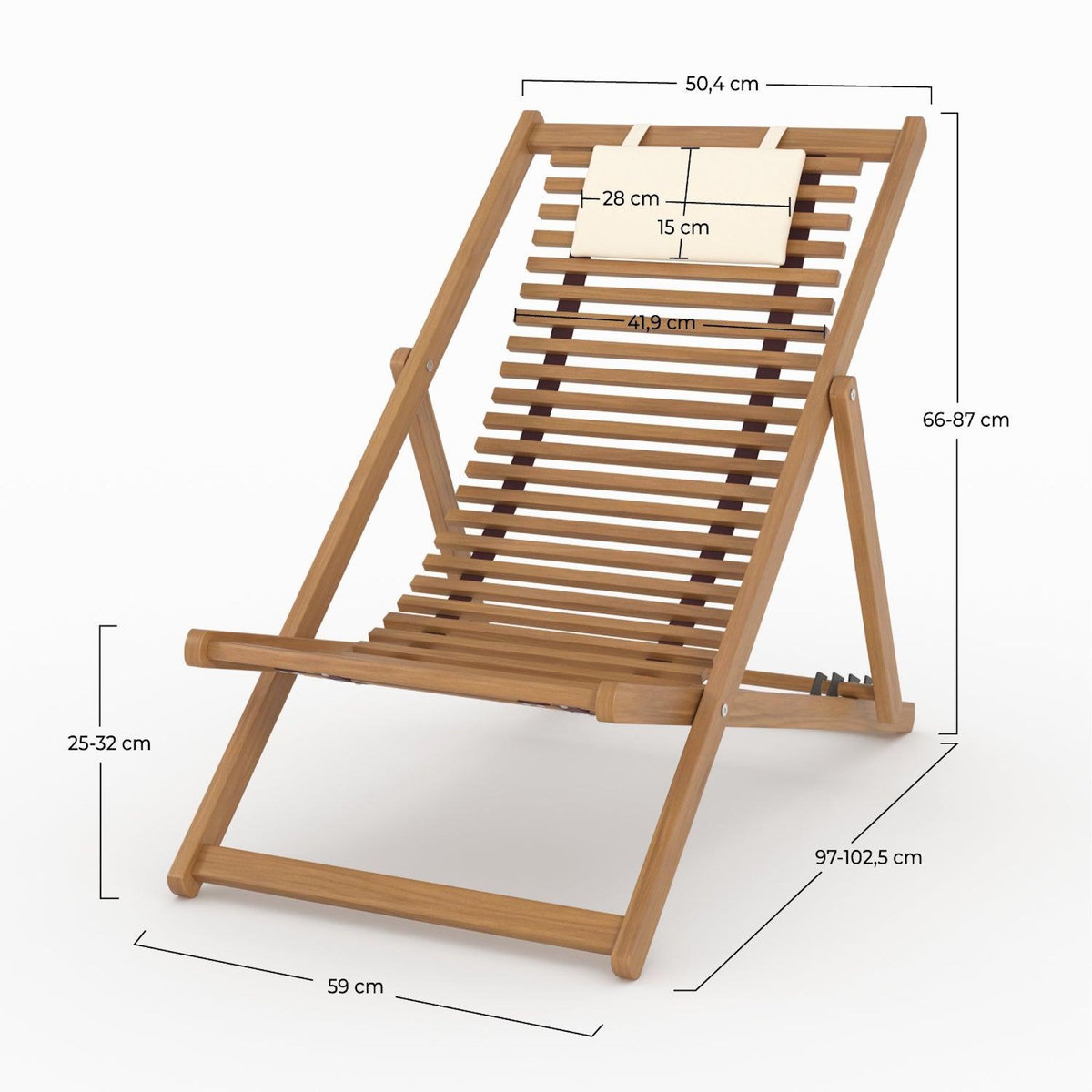 Rendez vous déco Chilienne de jardin en bois d'acacia et tissu écru-Nacpan