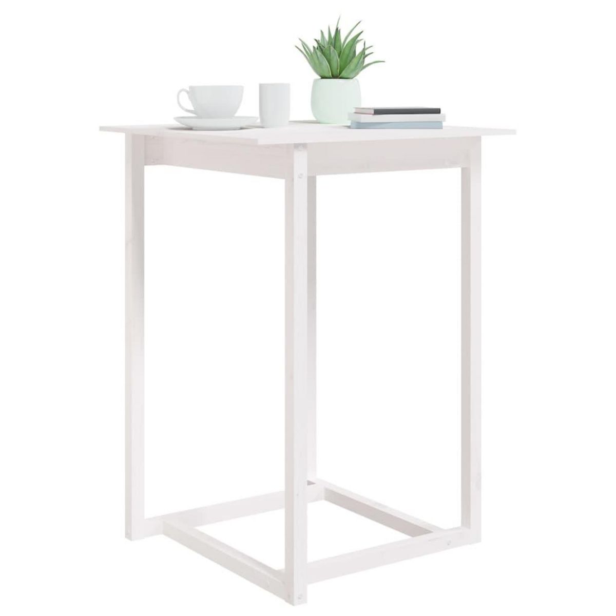 VIDAXL Table de bar Blanc 80x80x110 cm Bois massif de pin