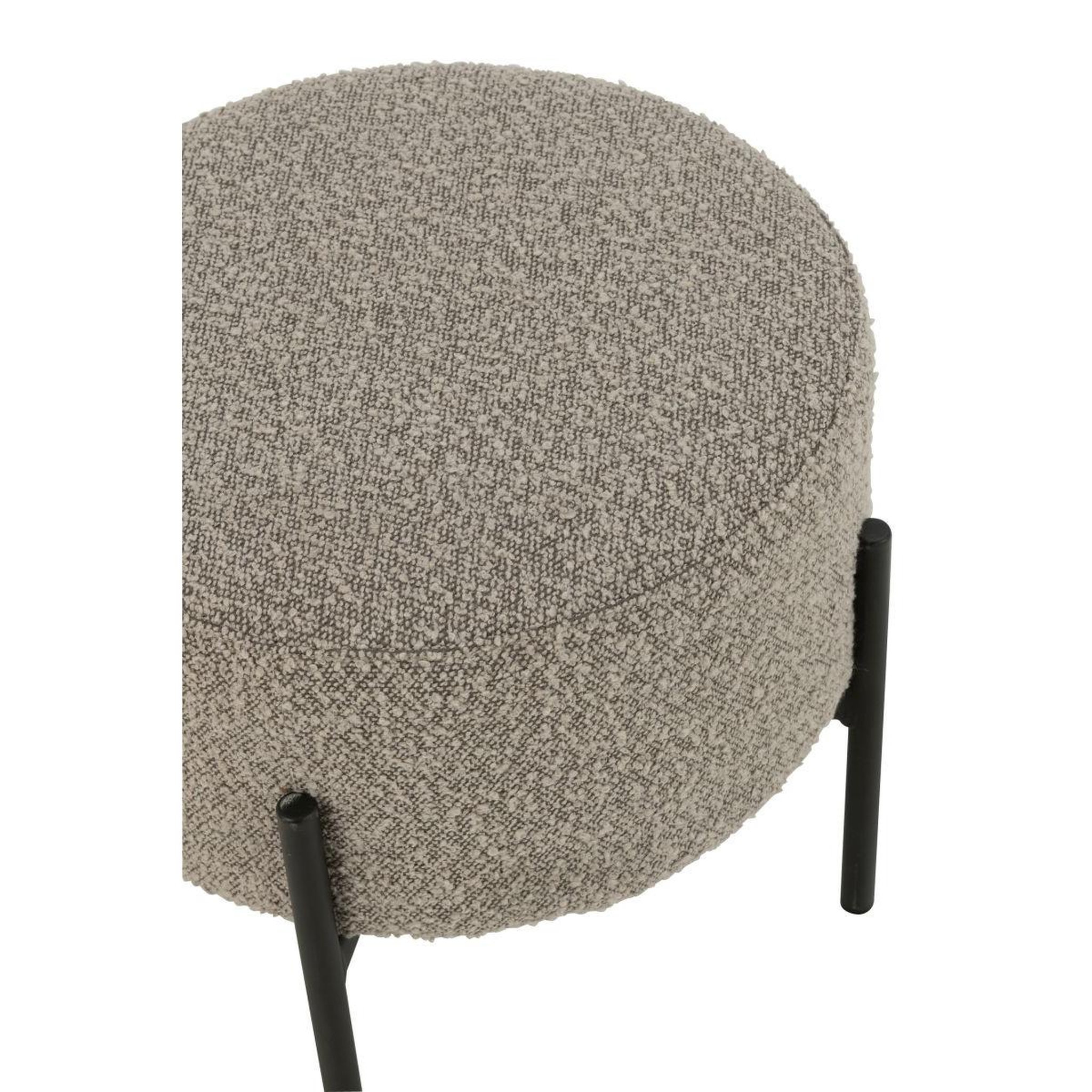 Voir la diapositive 3 : J-LINE Tabouret en tissu bouclé  aldo  44cm gris