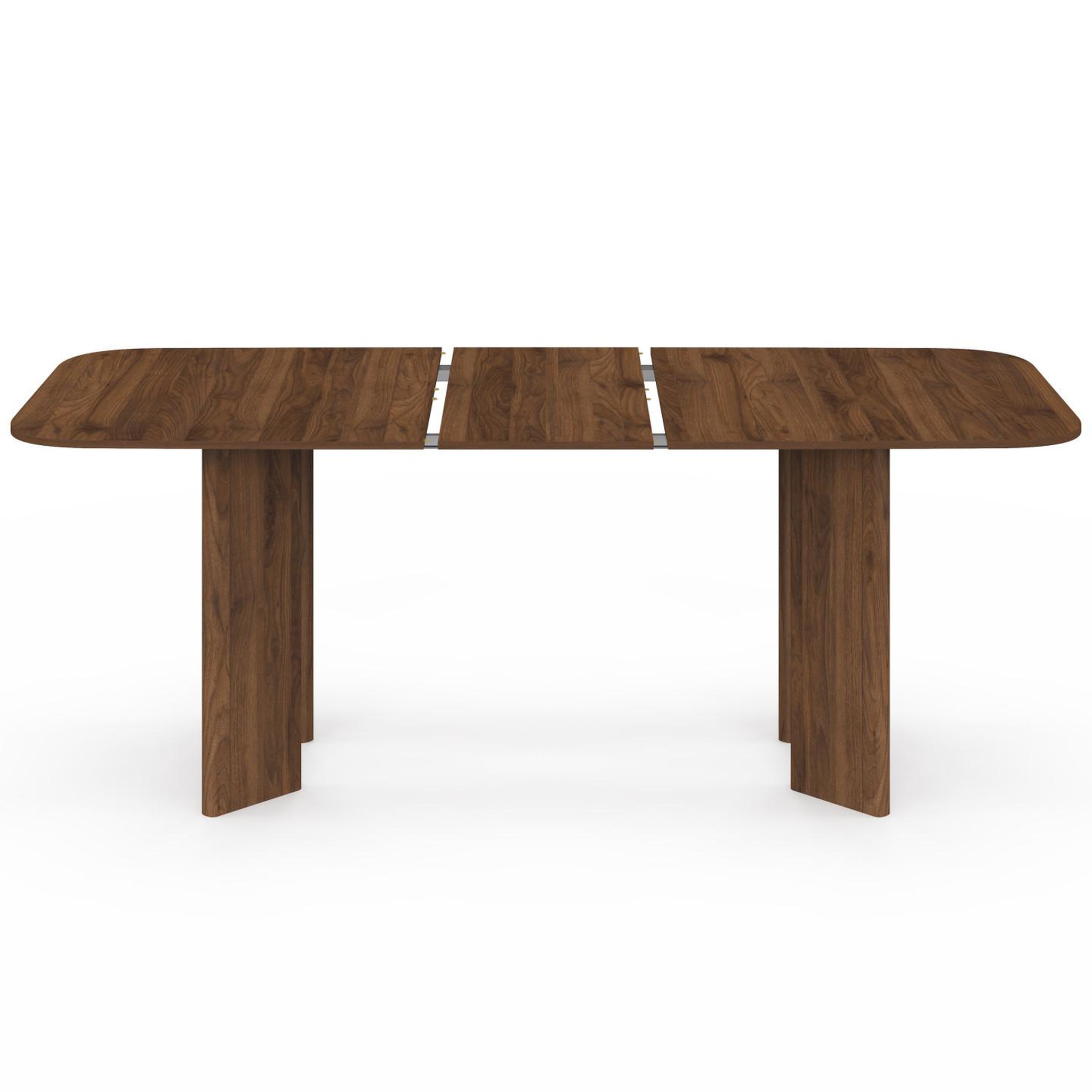 Voir la diapositive 3 : ID MARKET Table à manger extensible rectangulaire arrondie capucine 6-10 personnes 4 pieds design arrondi noyer 160-200 cm