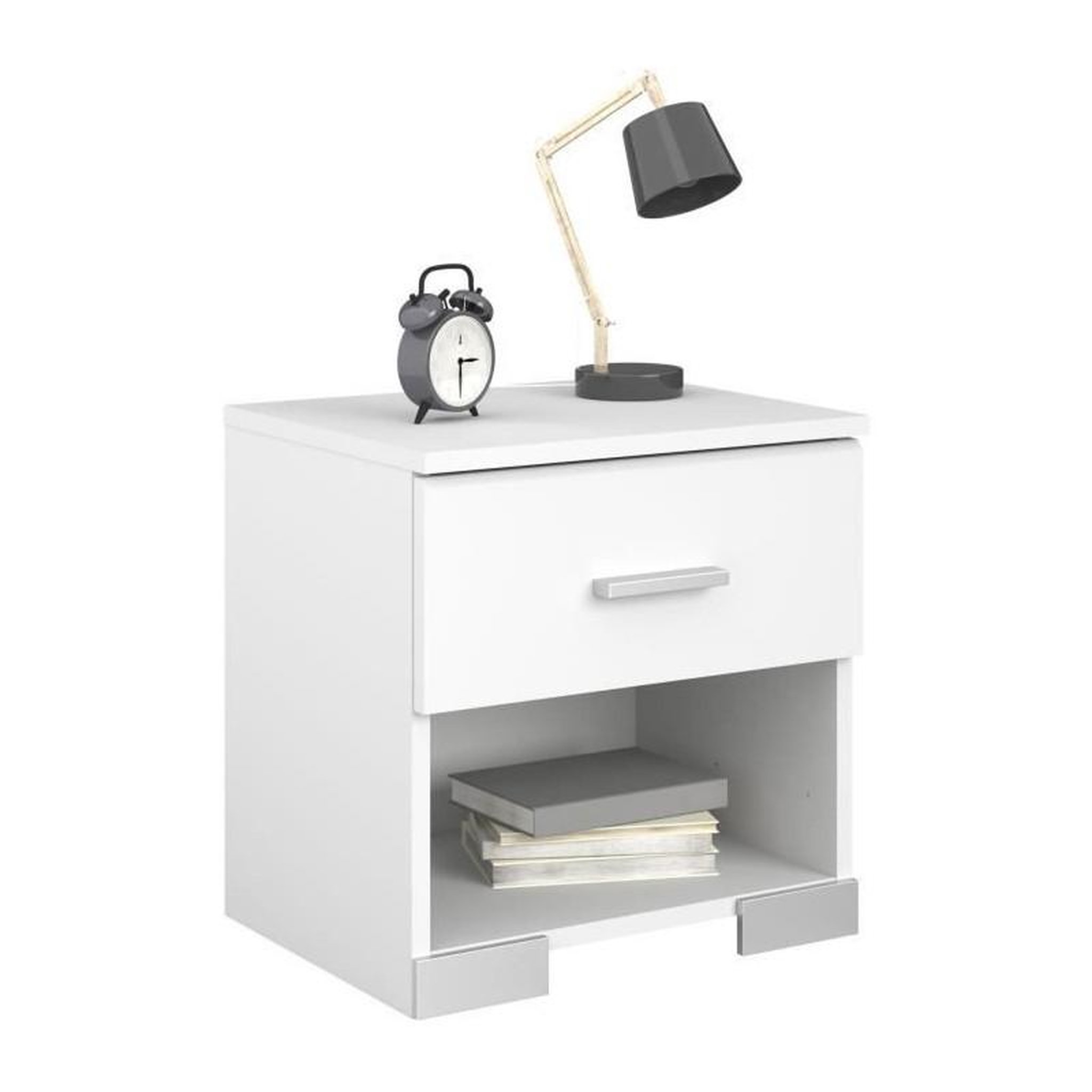 Voir la diapositive 3 : PARISOT Chambre complete enfant 3 pieces ZODIAC - Lit + chevet + bureau - Décor blanc mat - PARISOT