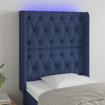 VIDAXL Tete de lit a LED Bleu 83x16x118/128 cm Tissu
