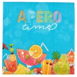 Paris Prix Lot de 20 Serviettes en Papier  Apéro  33x33cm Bleu