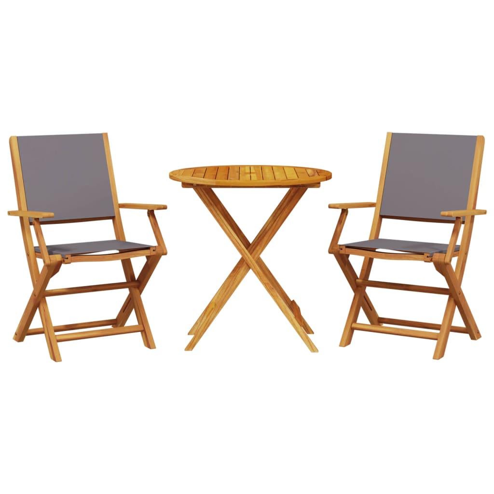 Voir la diapositive 2 : VIDAXL Ensemble de bistro 3 pcs anthracite tissu et bois massif