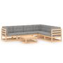 Voir la diapositive 2 : VIDAXL Salon de jardin 7 pcs avec coussins Bois de pin massif