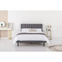 Voir la diapositive 2 : CONCEPT USINE Lit 160x200 cm en velours gris OXFORD