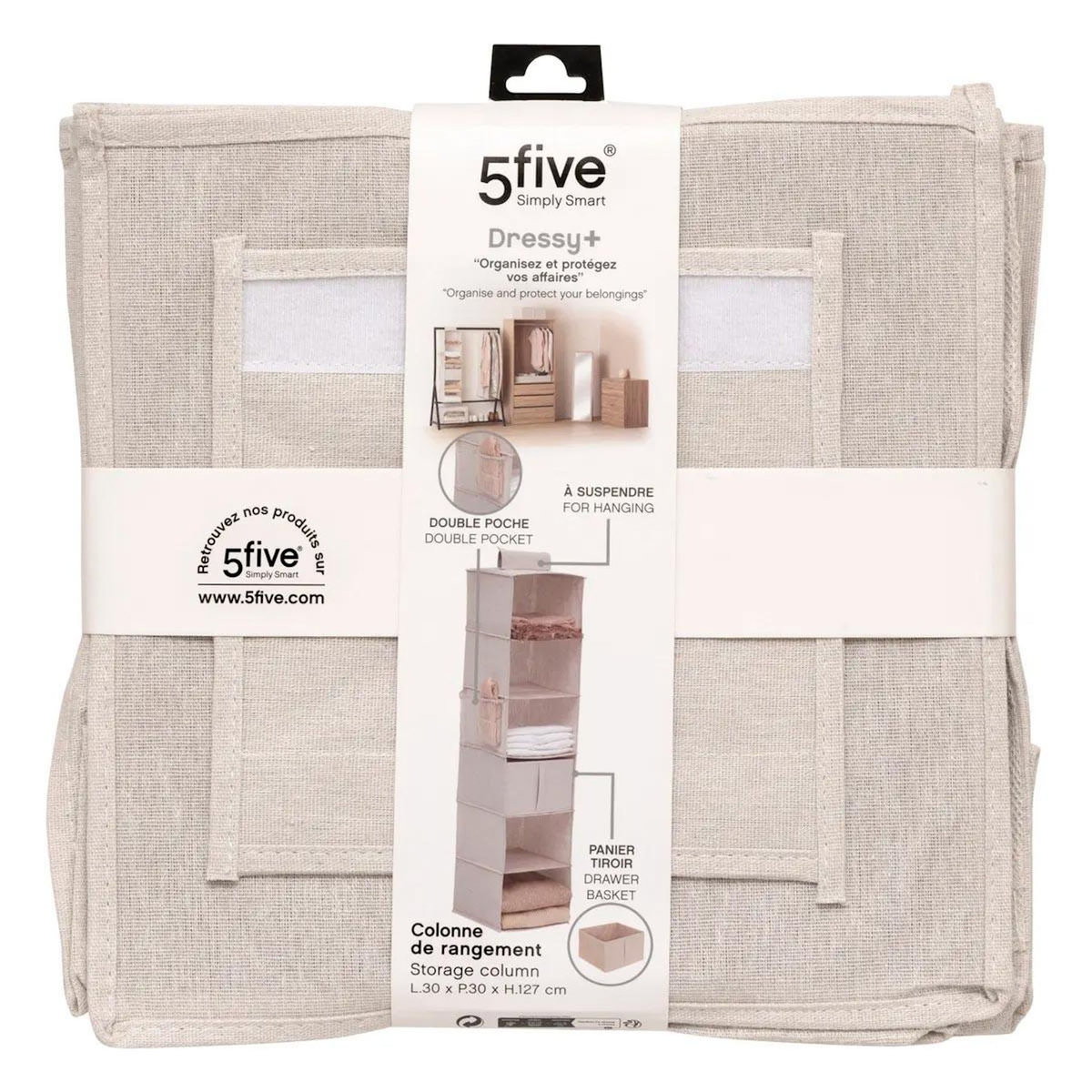 FIVE Colonne de Rangement à Suspendre  Dressy  127cm Beige