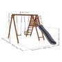 Voir la diapositive 3 : Soulet Portique balançoire avec toboggan- Bois - H2,24m PRUNE
