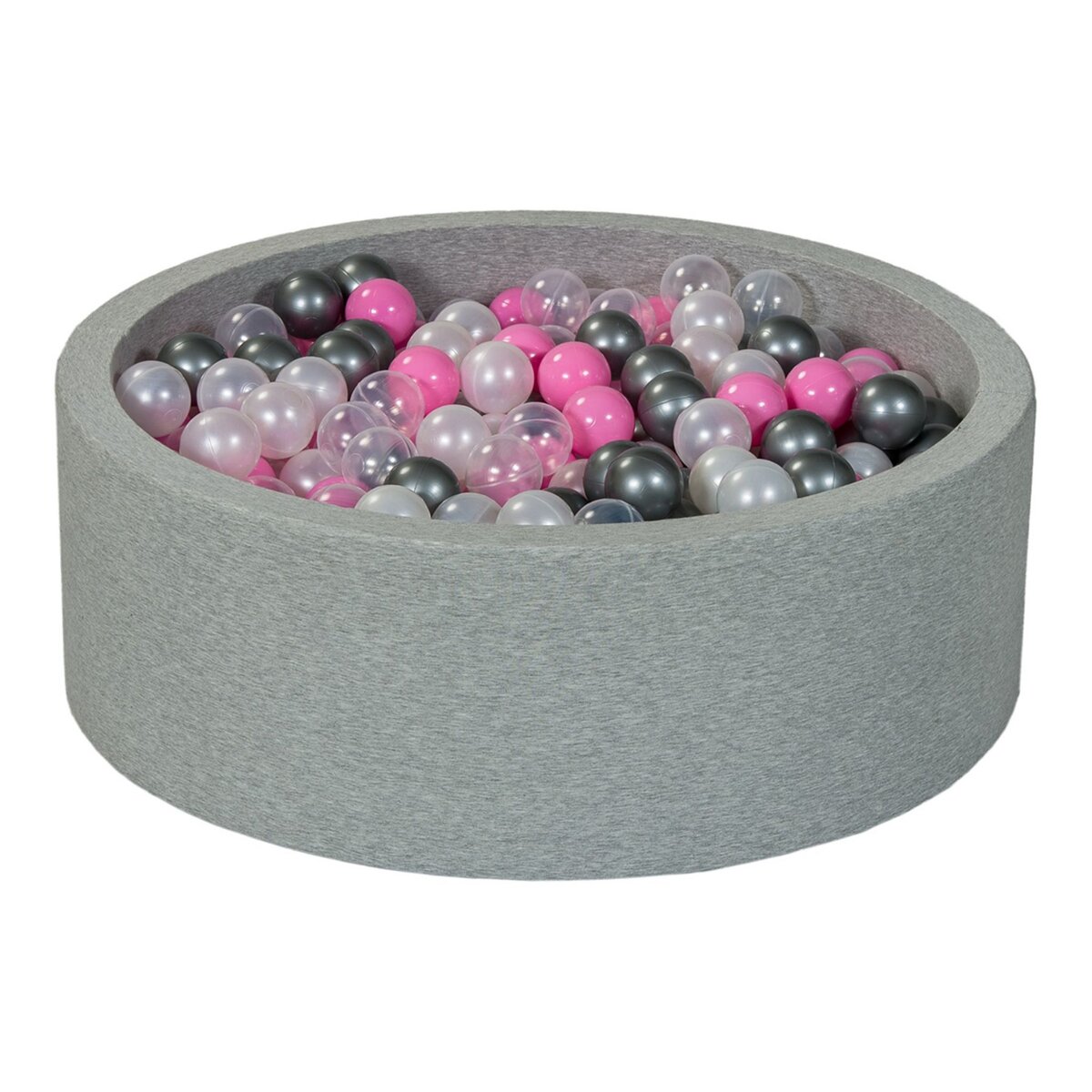  Piscine à balles Aire de jeu + 450 balles perle, transparent, rose clair, argent