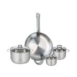 ELO Ensemble de 1 Poêle de cuisson 32 cm et 3 faitouts 12, 14 et 20 cm Elo Profi Brillant