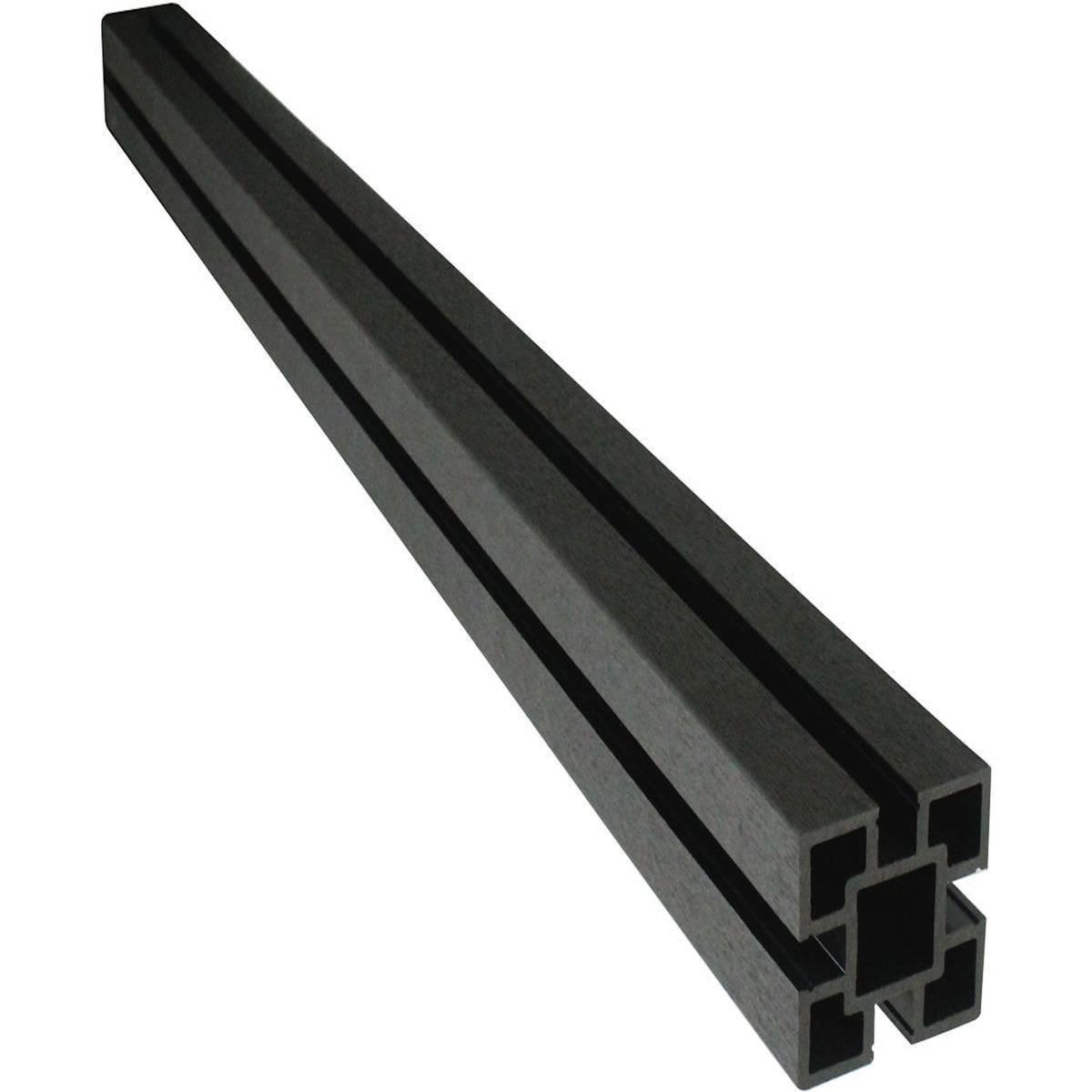 Habitat et Jardin Kit Clôture 4.8 x 1.2 m composite - Kit de fixation offert - Gris