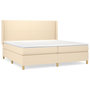 Voir la diapositive 2 : VIDAXL Sommier a lattes de lit avec matelas Creme 200x200 cm Tissu