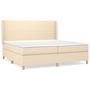 Voir la diapositive 2 : VIDAXL Sommier a lattes de lit avec matelas Creme 200x200 cm Tissu