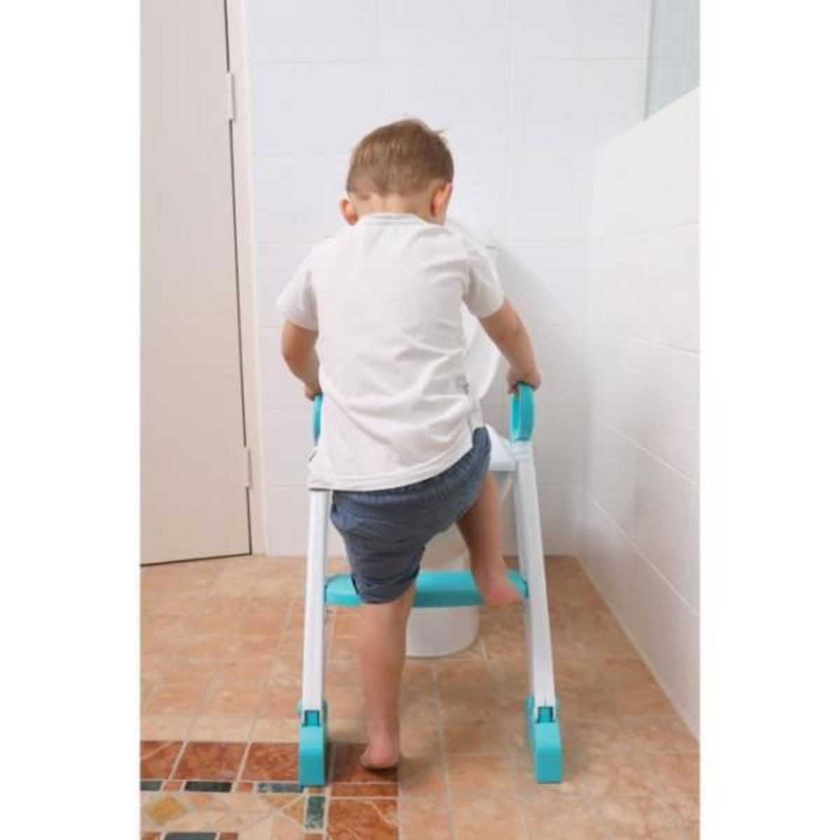 MARKET24 Réducteur de WC - DREAMBABY - STEP-UP - Siege d'apprentissage de la propreté - 2 étages réglables - Aqua