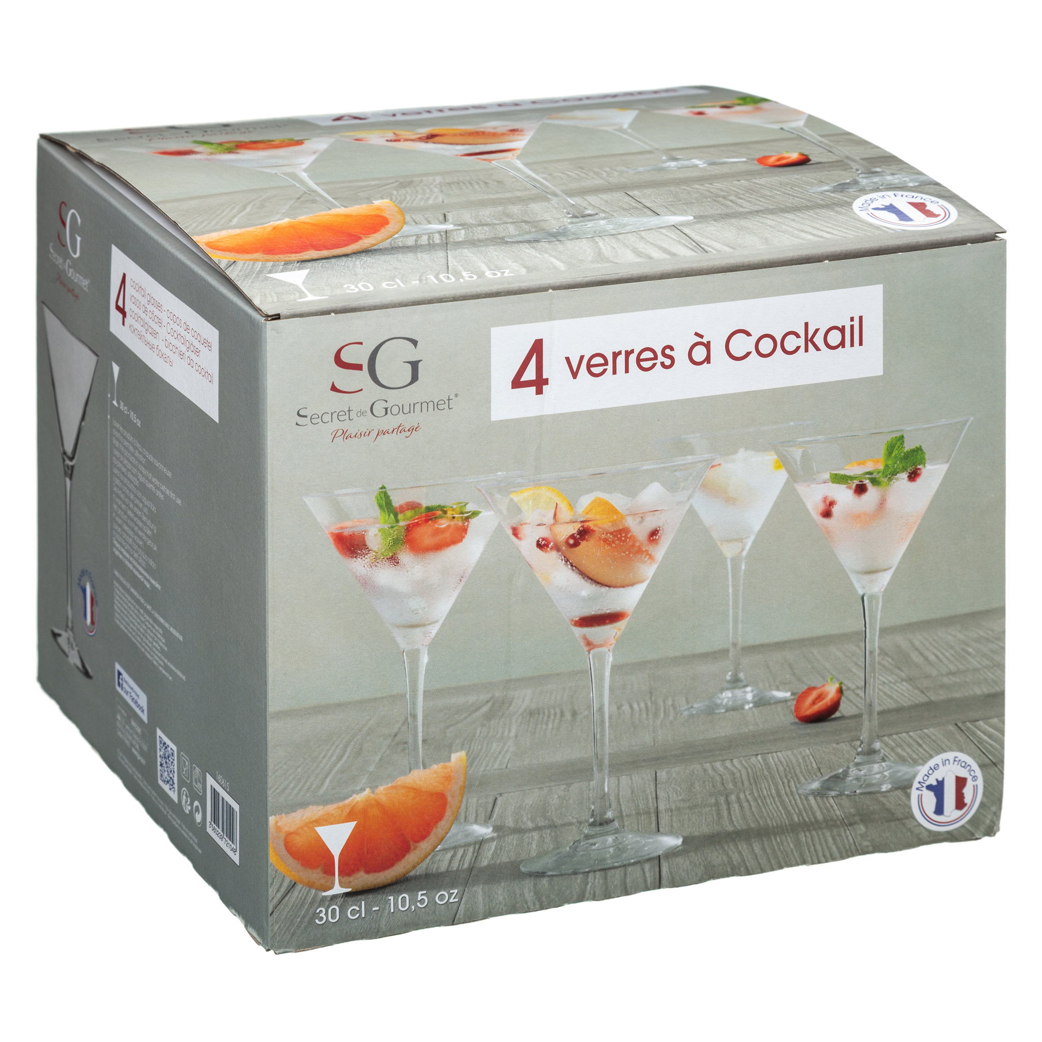 Voir la diapositive 2 : Coffret 4 Verres à Cocktail 30 cl