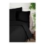 Voir la diapositive 3 : GENERIQUE Parure de lit - 1 housse de couette 220 x 240 cm + 2 taies d'oreiller 60 x 60 cm - 100% coton renforcé - Noir