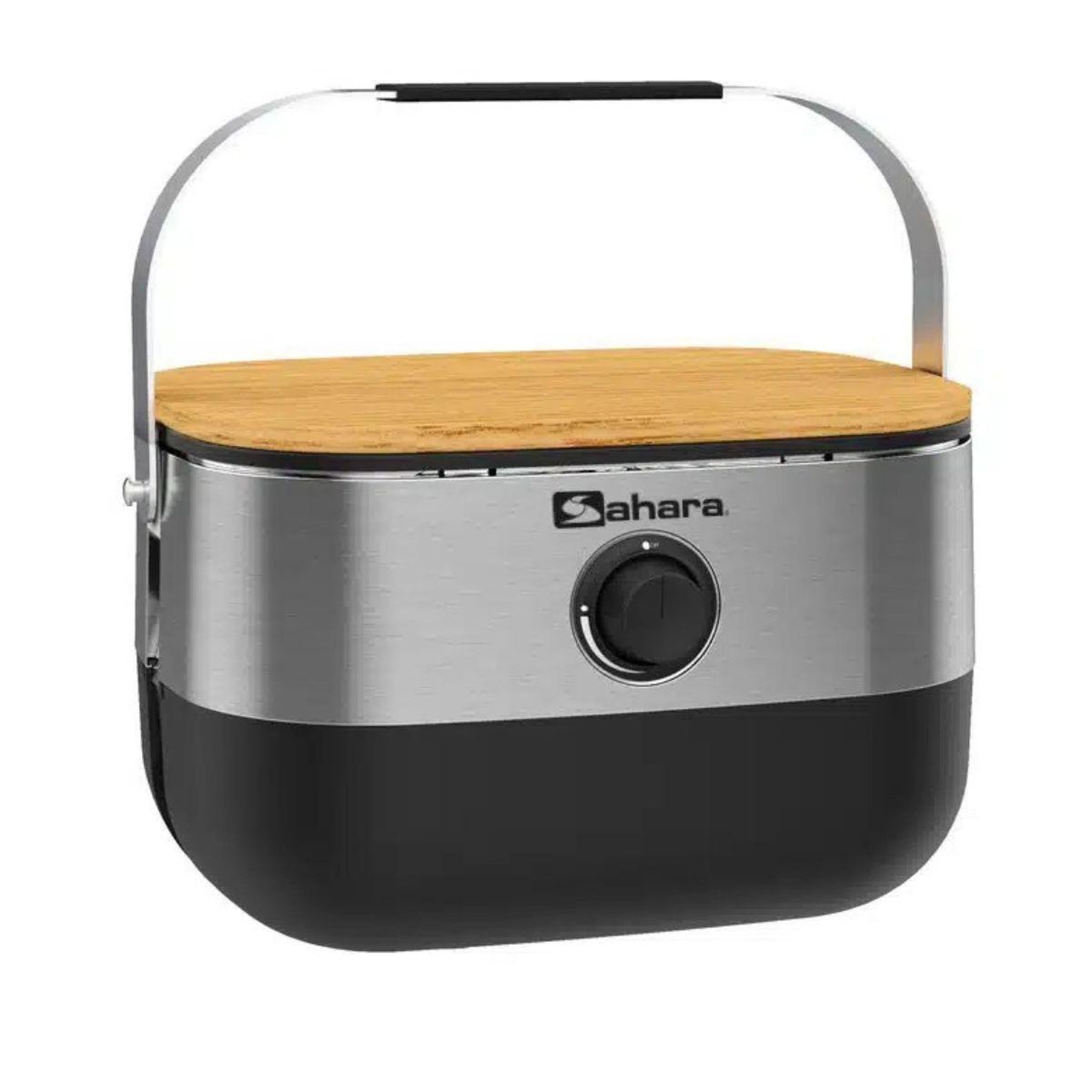 SAHARA Barbecue à gaz portable compact 2,7kw grille en fonte mini barbecue de table inox planche à découper bois 2 à 4 personnes sahara