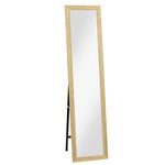 HOMCOM Miroir sur pied et mural rectangulaire dim. 37L x 40l x 157H cm piètement métal noir aspect chêne clair