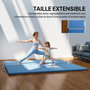 Voir la diapositive 6 : HOMCOM Tapis de gym yoga fitness pliable - poignée - revêtement synthétique - bleu