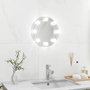 Voir la diapositive 3 : VIDAXL Miroir mural sans cadre avec lampes LED Rond Verre
