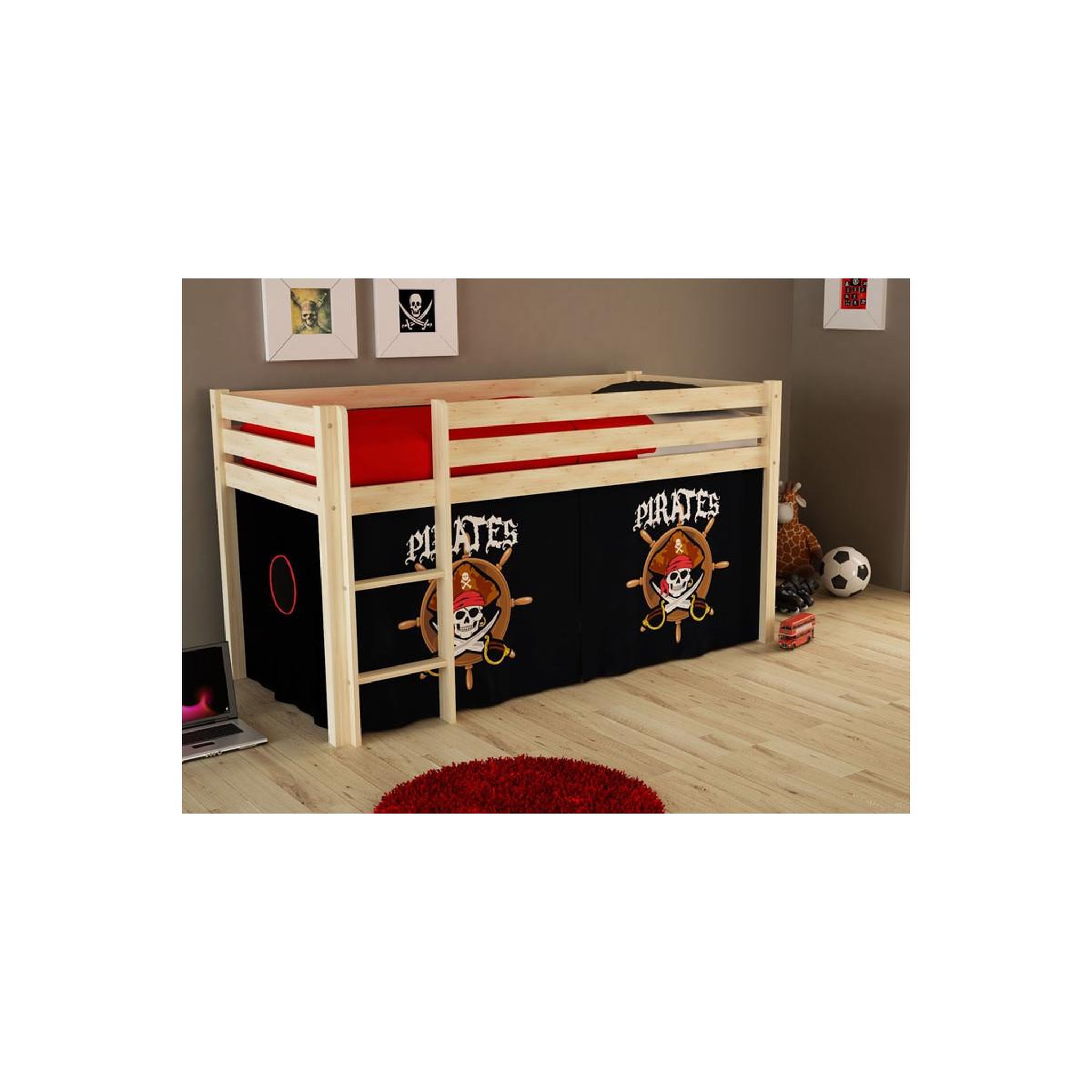 Voir la diapositive 2 : Paris Prix Lit enfant  pino pirates ii  90x200cm naturel