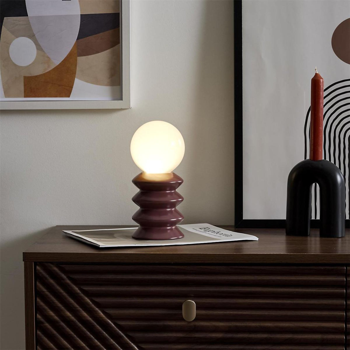 Paris Prix Lampe LED en Céramique  Sphera  21cm Terracotta