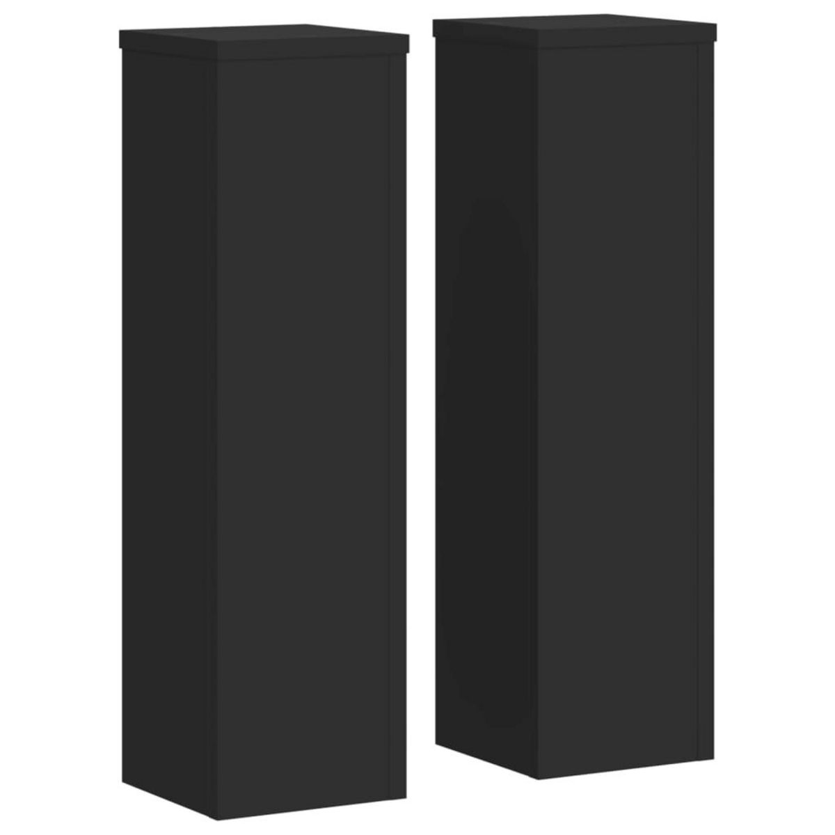 VIDAXL Supports pour plantes 2 pcs noir 17x17x60 cm bois d'ingenierie