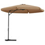 Voir la diapositive 2 : VIDAXL Parasol de jardin avec mat en acier 300 cm Taupe