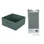 TOILINUX Lot de 12 boites de rangement pliables en tissus avec poignée - 30x30x15cm - Vert Romarin