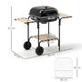 Voir la diapositive 2 : OUTSUNNY Barbecue charbon de bois avec couvercle 2 roues 3 étagères grilles acier chromée