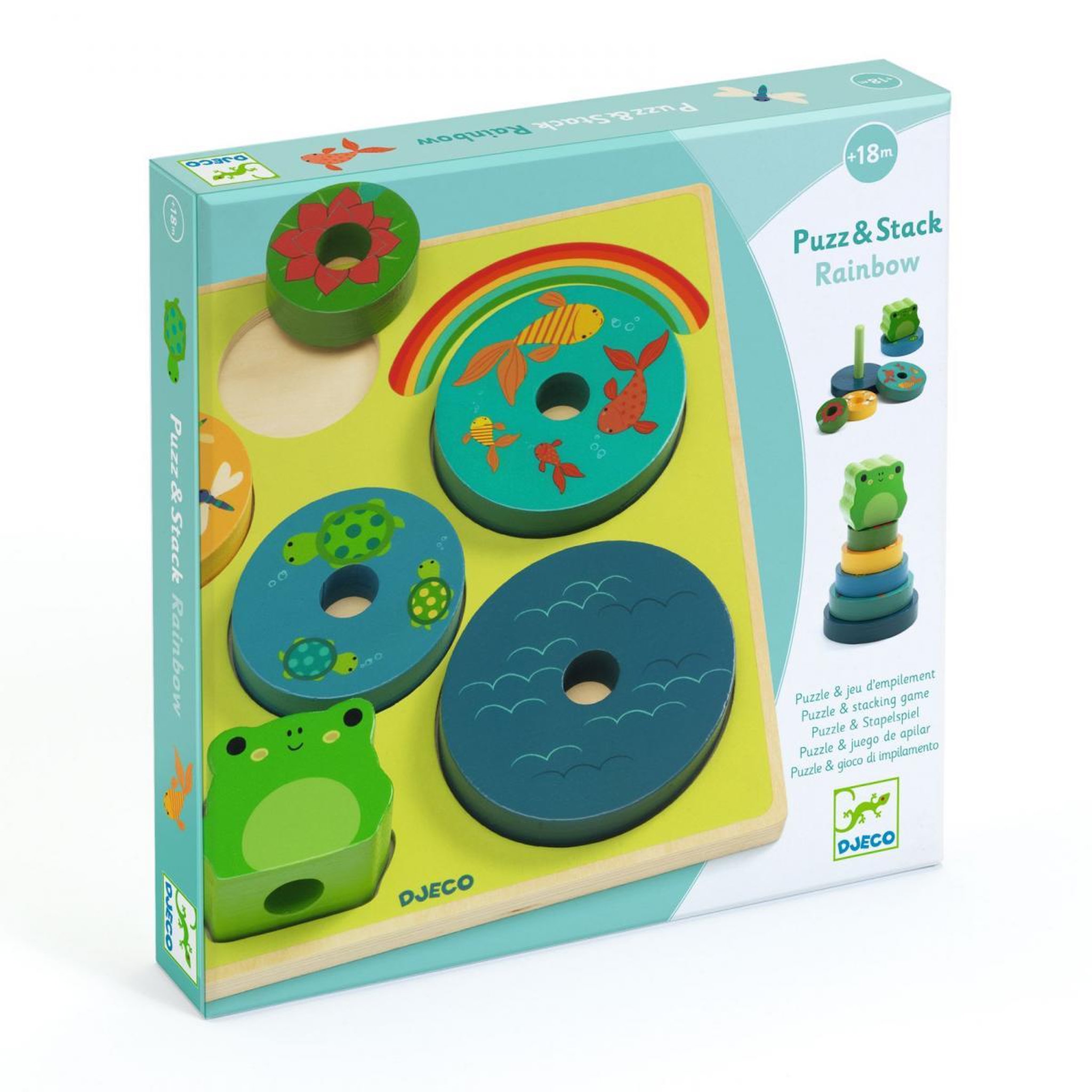 Djeco Puzz  and  Stack Rainbow puzzle d encastrement