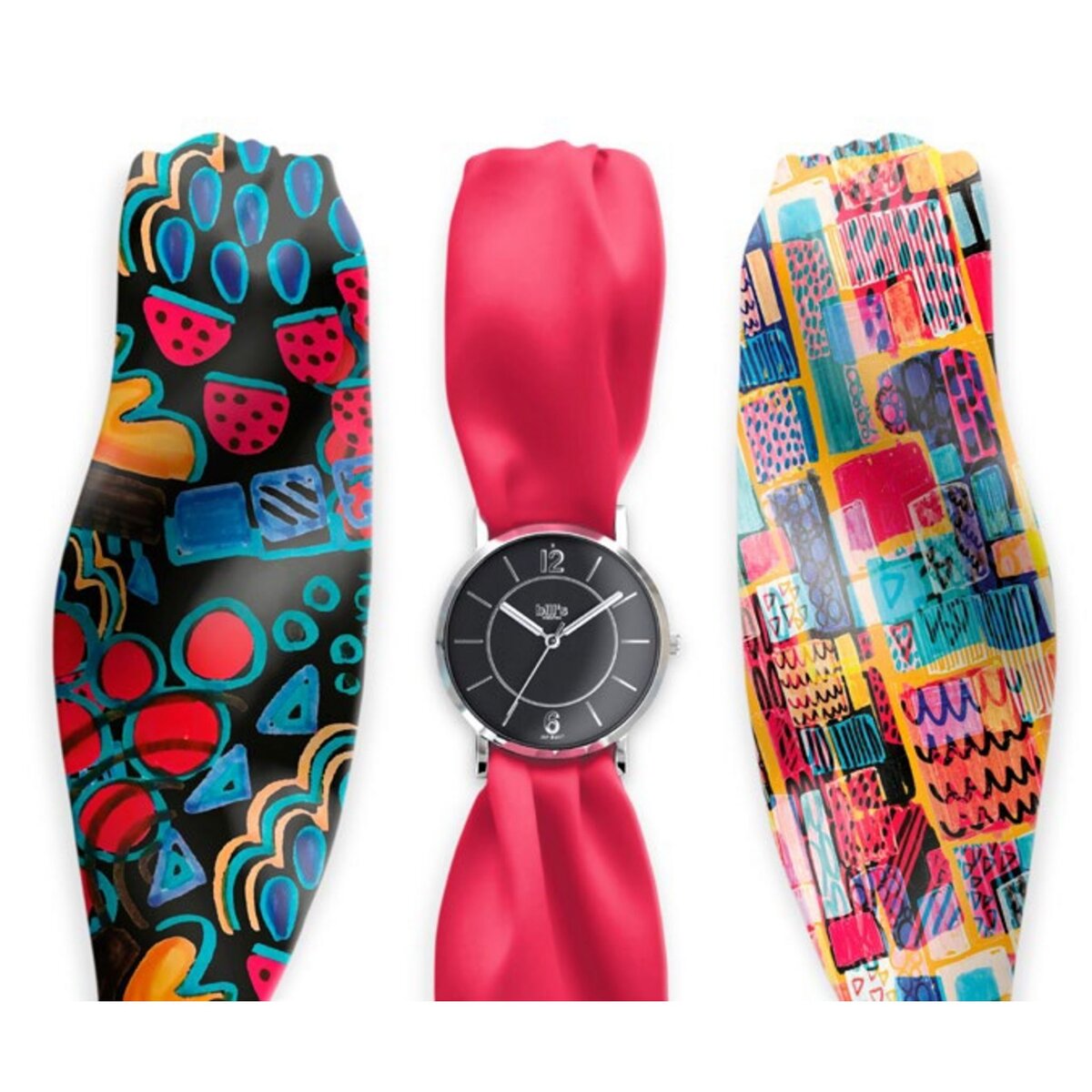 Bill s watch Montre Trend avec Bracelet foulard satin Arlequin pas