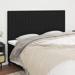 VIDAXL Tetes de lit 4 pcs Noir 100x5x78/88 cm Tissu