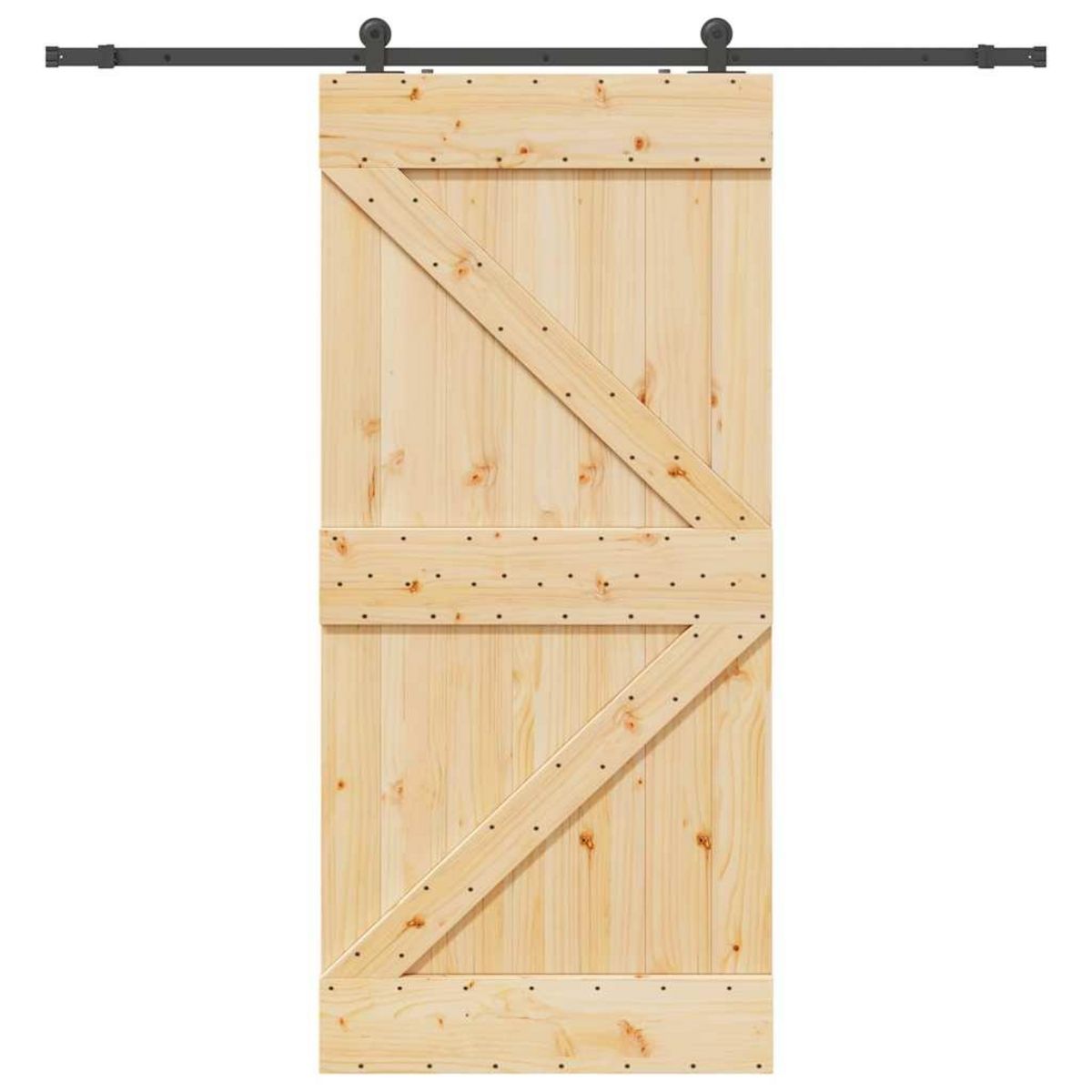 VIDAXL Porte coulissante et kit de quincaillerie 80x210 cm pin massif