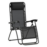 Paris Prix Chaise Longue en Métal  Baden  112cm Noir