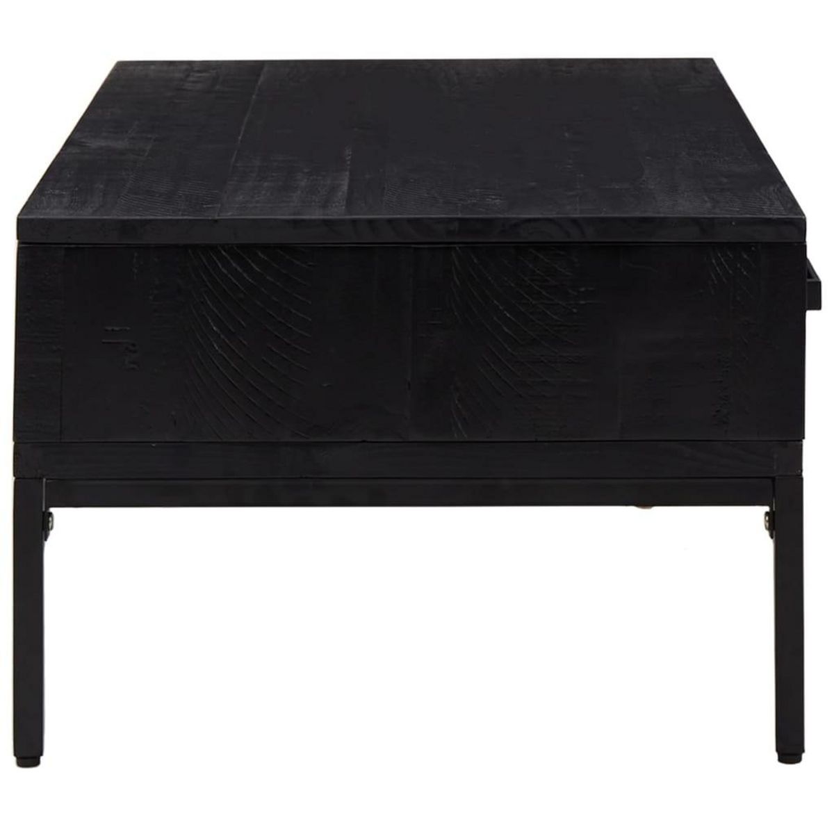 VIDAXL Table basse Noir 90x50x35 cm Bois de pin massif