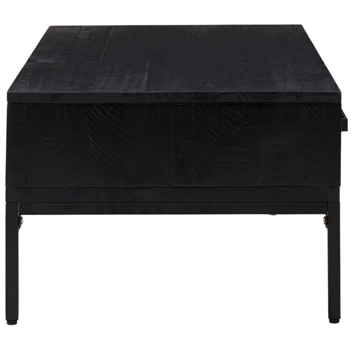 VIDAXL Table basse Noir 90x50x35 cm Bois de pin massif