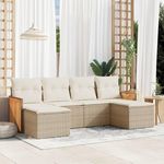 VIDAXL Salon de jardin avec coussins 6 pcs beige resine tressee
