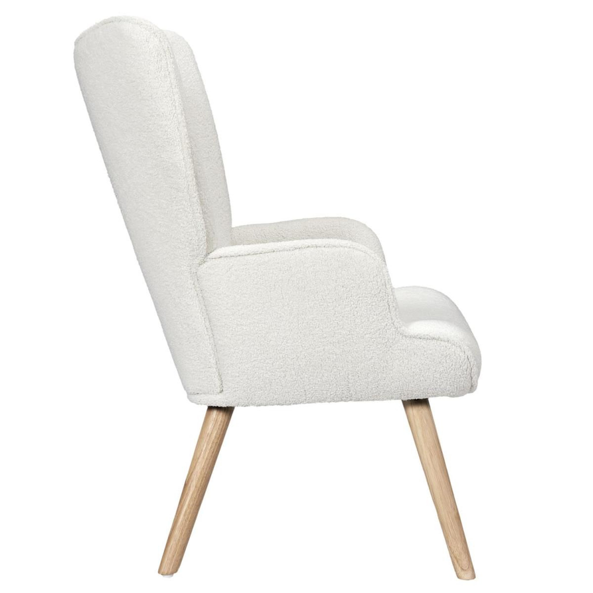Voir la diapositive 3 : The Home Deco Factory Fauteuil bouclette  rhea  96cm blanc
