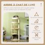 Voir la diapositive 4 : PAWHUT Arbre à chat style nordique griffoir sisal naturel 4 plateformes coussins panier d'observation amovible bois pin panneaux bois clair