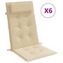 Voir la diapositive 2 : VIDAXL Coussins de chaise a dossier haut lot de 6 beige tissu oxford