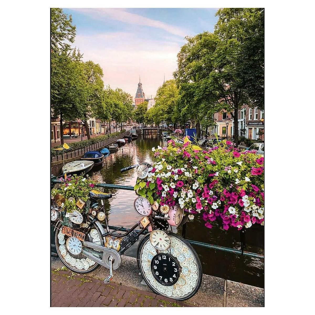 RAVENSBURGER Puzzle 1000 p - Velo et fleurs a Amsterdam
