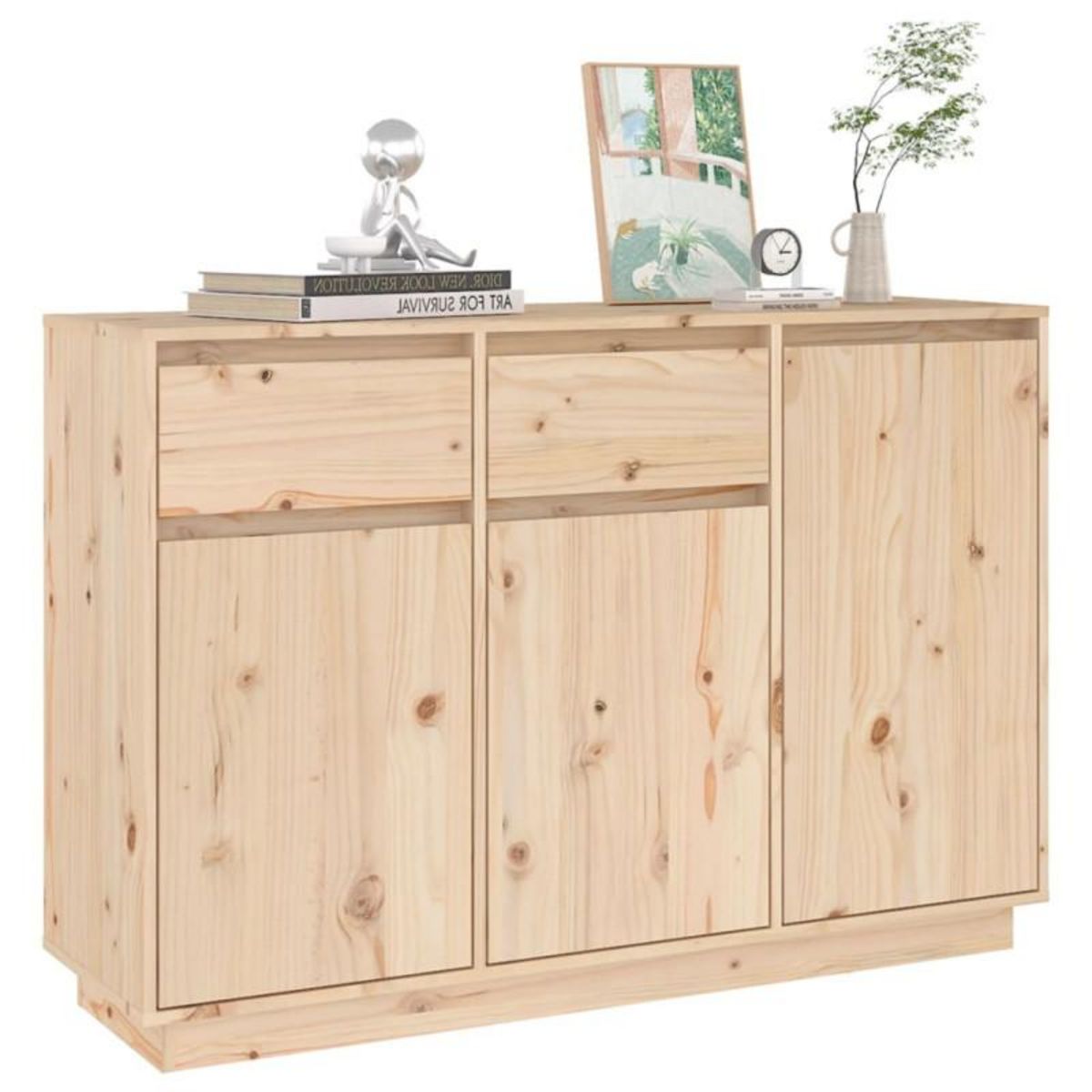 VIDAXL Buffet 110x34x75 cm bois massif de pin