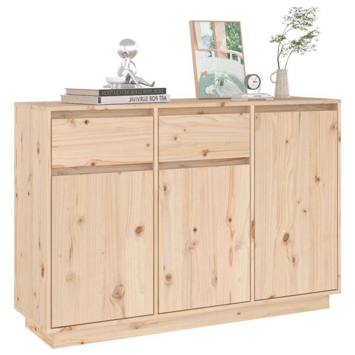 VIDAXL Buffet 110x34x75 cm bois massif de pin