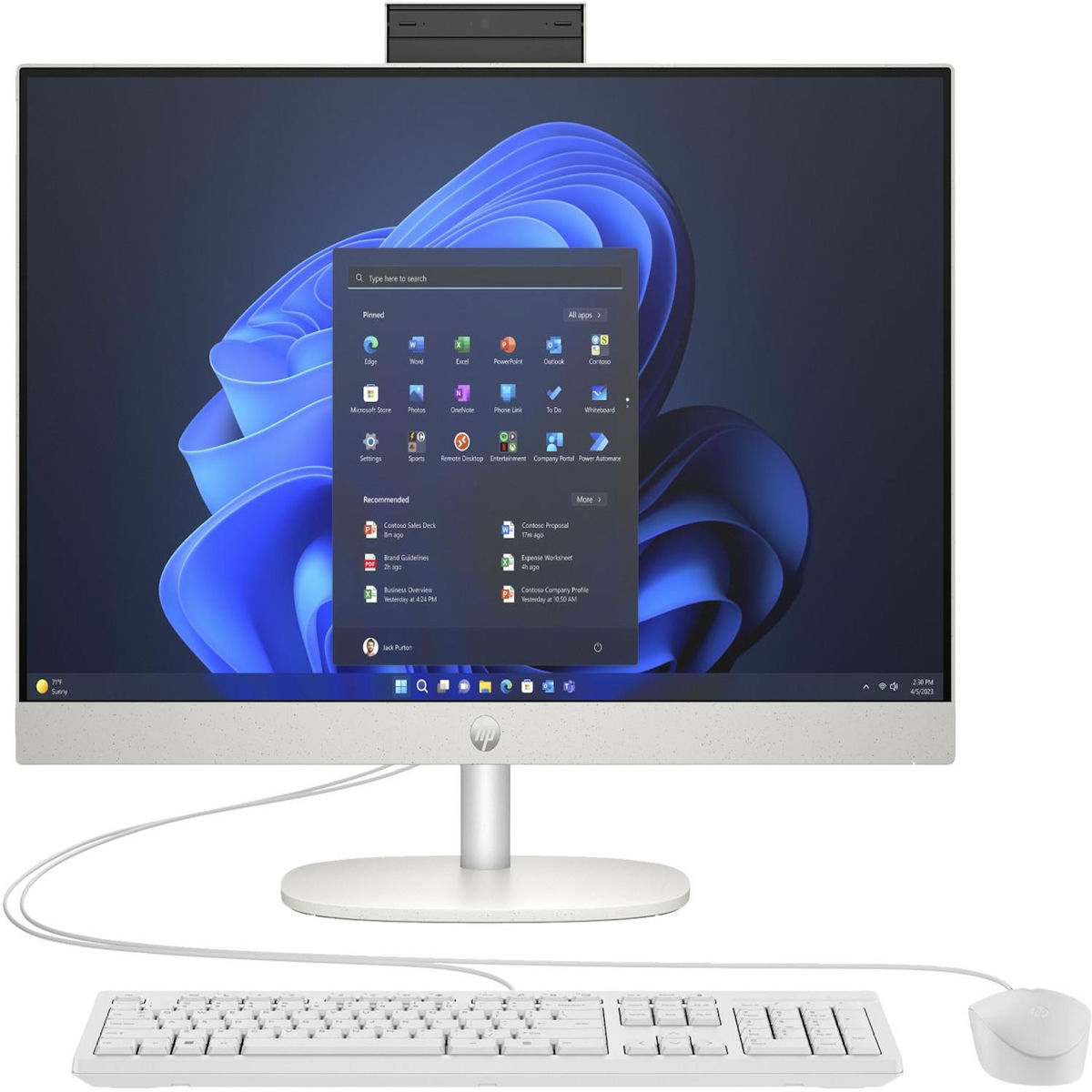HP Ordinateur de bureau HP ProOne 240 G10, processeur Intel® Core™ i5 i5-1334U, écran de 60,5 cm (23,8 ), résolution 1920 x 1080 pixels, tout-en-un, 16 Go de mémoire vive DDR5-SDRAM, disque SSD de 512 Go, Windows 11 Professionnel, Wi-Fi 6 (802.11ax), couleu