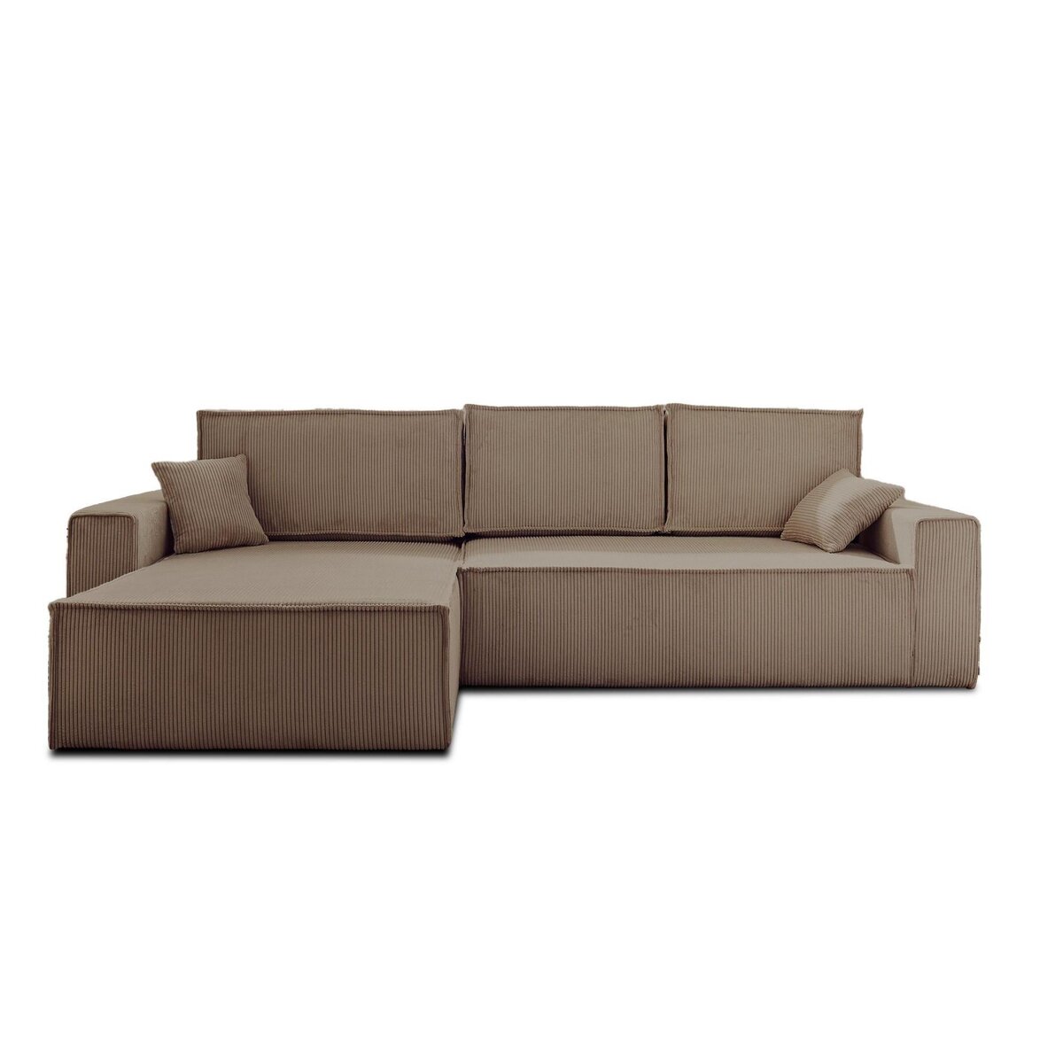 BEST MOBILIER Dellia - canapé d'angle réversible convertible - avec coffre - en velours côtelé - 4 places