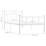 Voir la diapositive 6 : VIDAXL Cadre de lit Blanc Metal 90 x 200 cm