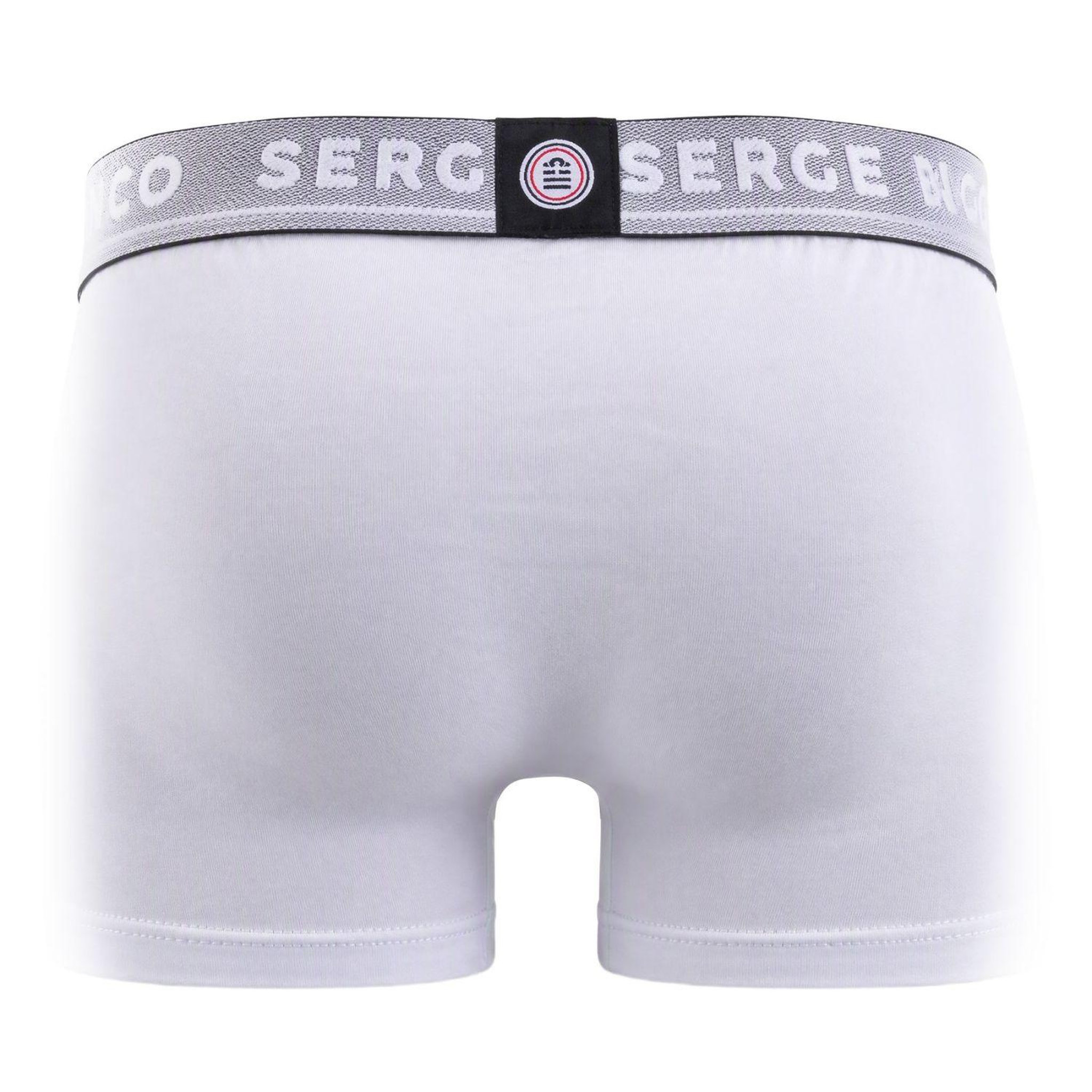 Voir la diapositive 6 : SERGE BLANCO Lot de 3 boxers homme en coton uni Premium