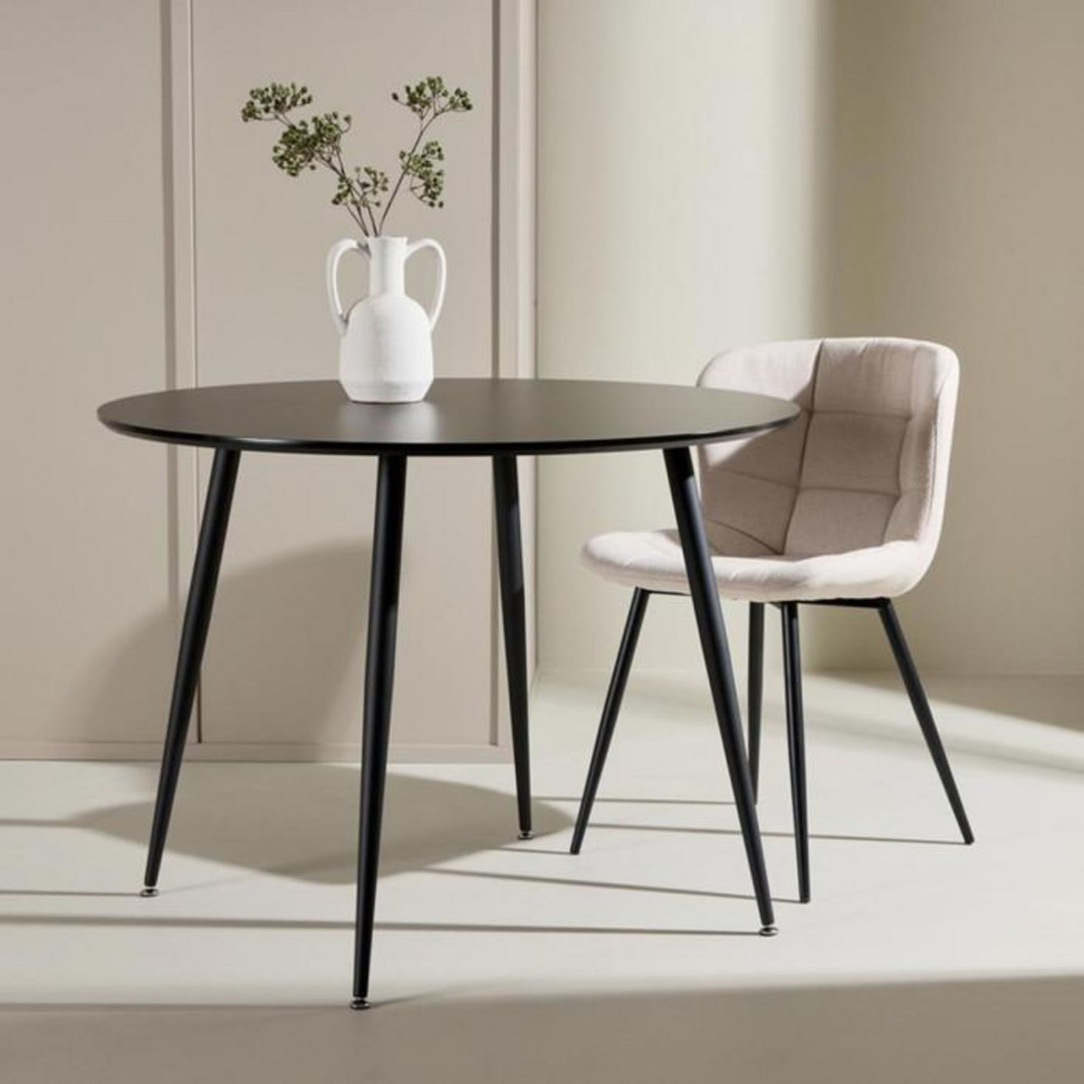 Paris Prix Table à Manger Ronde  Plaza  100cm Noir