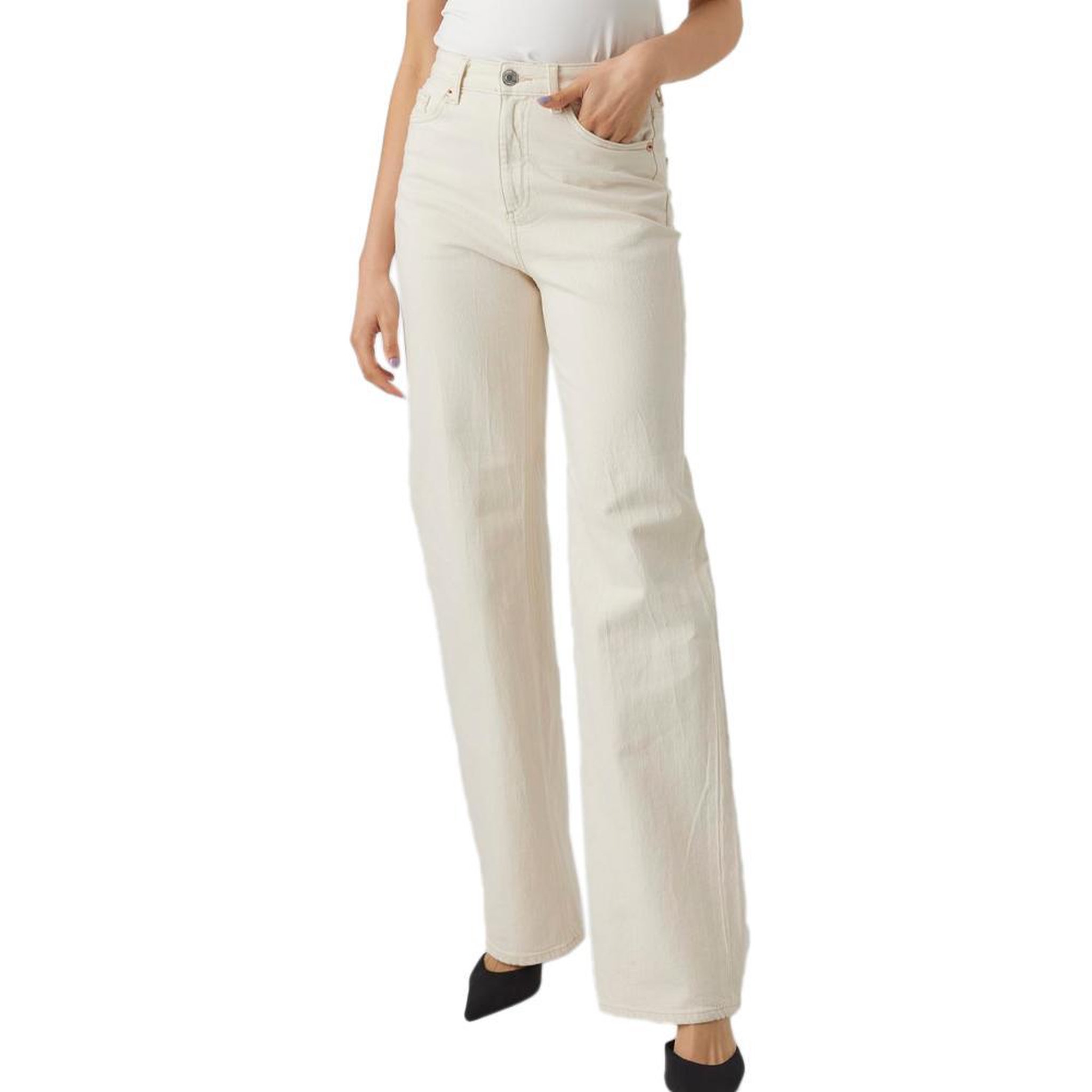 Vero Moda Jean Large  Femme Vero Moda Tessa. Coloris disponibles : Blanc